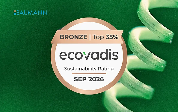 BAUMANN has been awarded the EcoVadis Bronze Medal 2026 BAUMANN has been awarded the EcoVadis Bronze Medal 2026